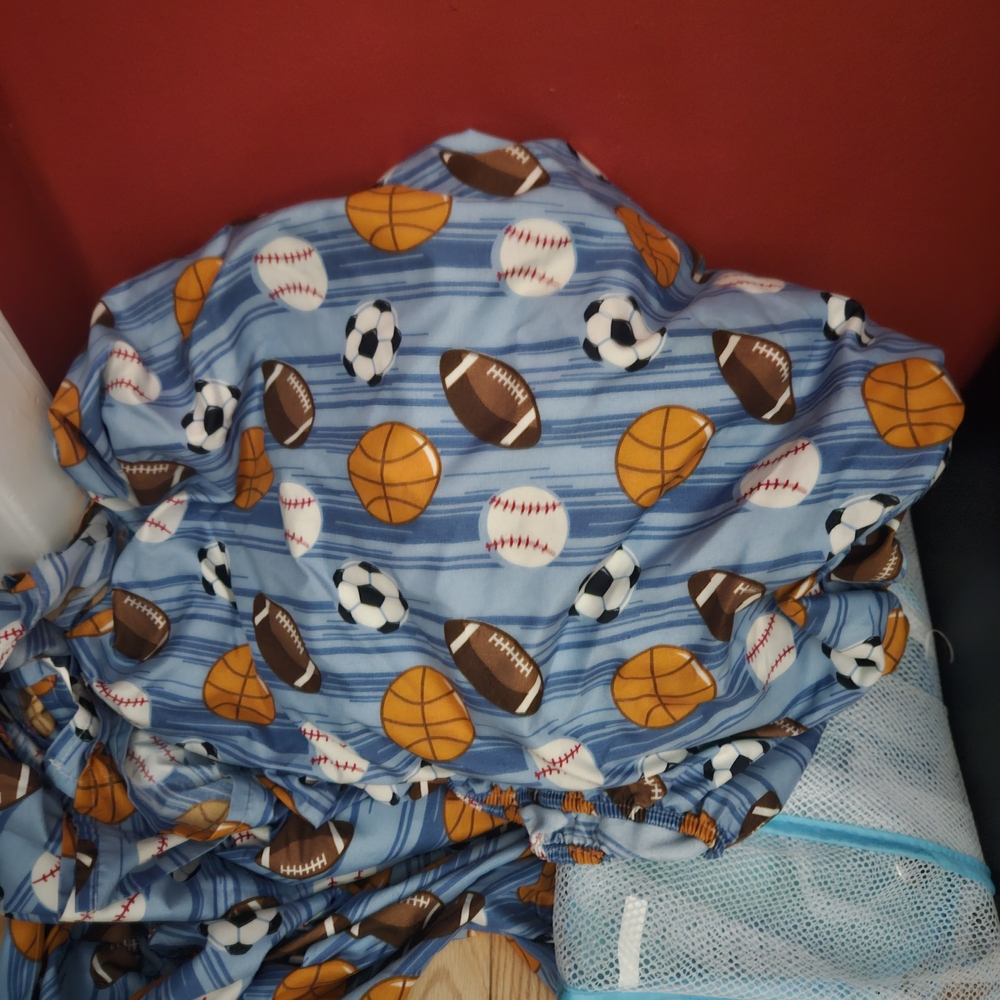 Sports Themed Blue Blanket